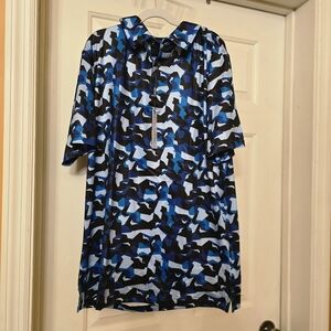 Stylish Blue Camouflage Polo Shirt for Men